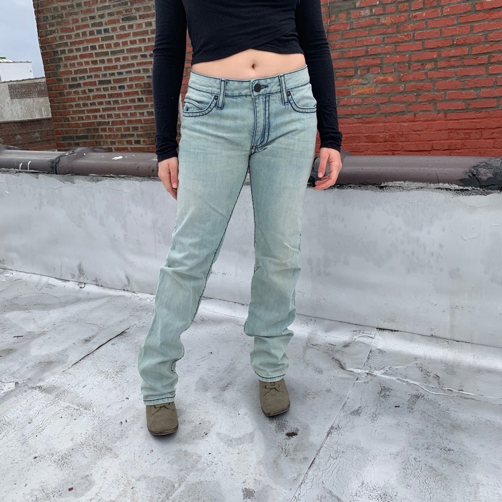 Robin’s Jeans Straight Leg Heavy Stitching